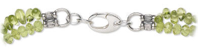 Crimp ends on a jewelry piece